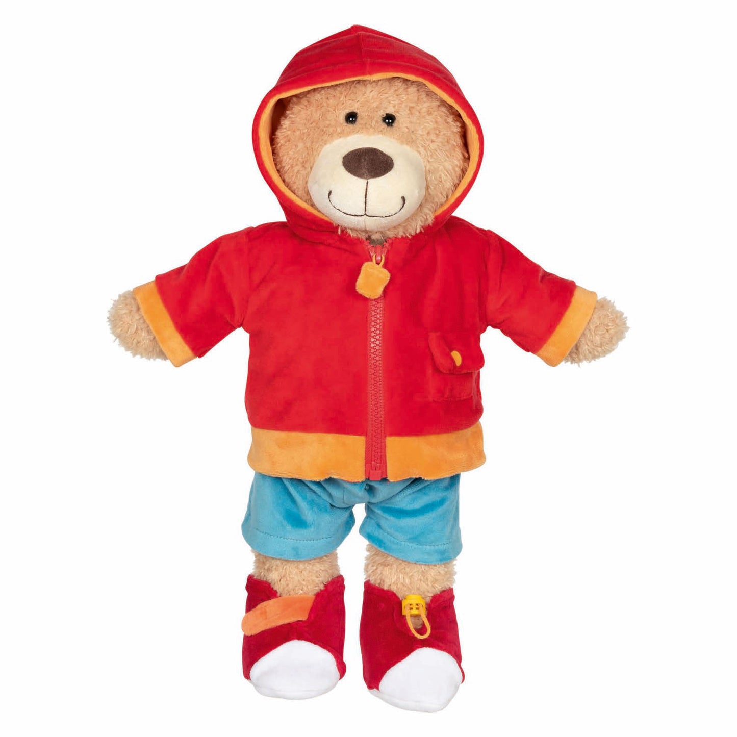 Goki Teddy Moped Kuscheltier zum Anziehen lernen