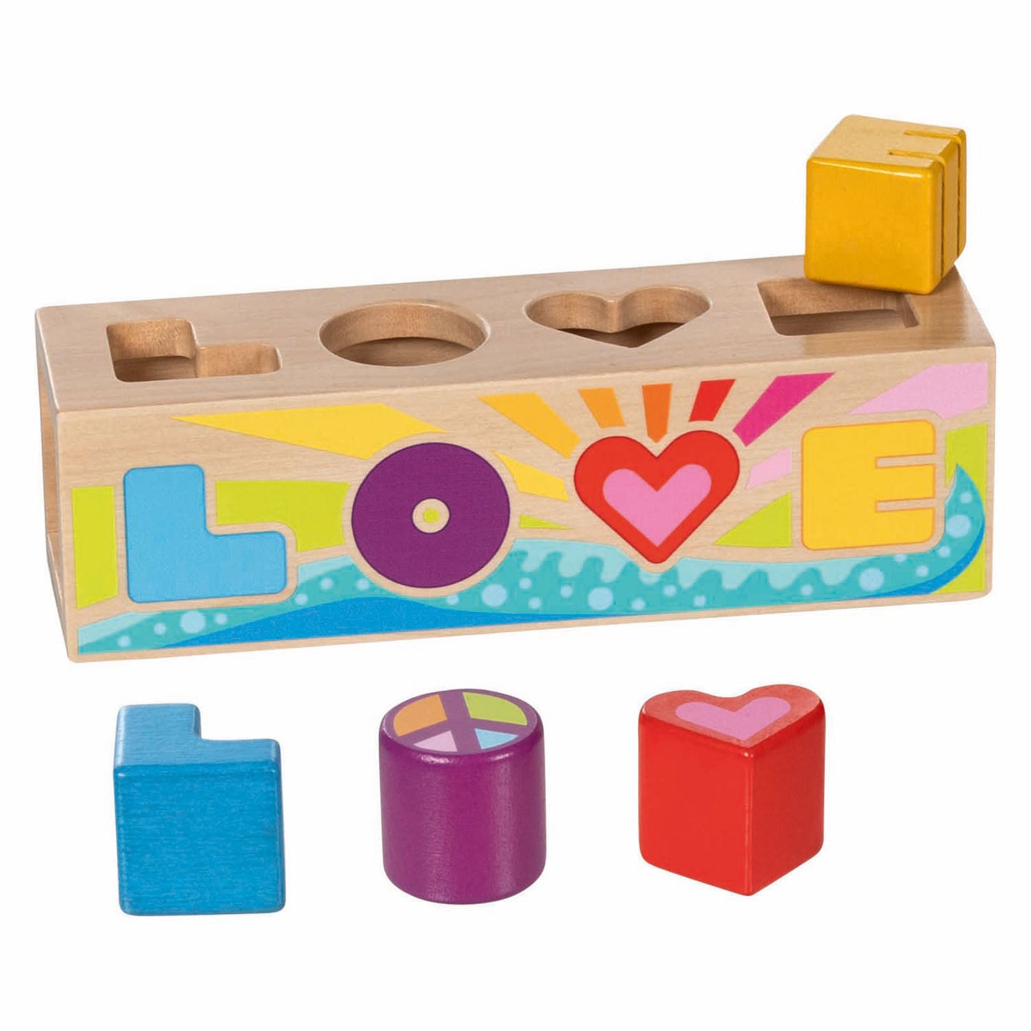 Goki Holzsortierbox Formsortierer Love - 5 Stk.