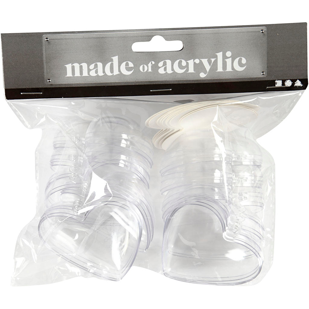Creativ Company Deko-Herz, H: 6,5 cm, transparent, 10 Stück 1 Box