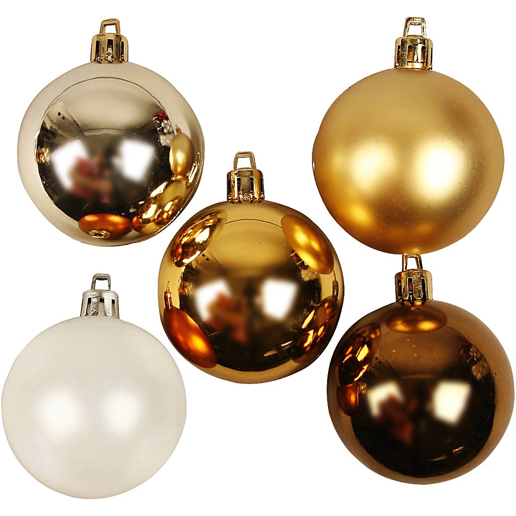 Creativ Company Weihnachtskugeln, D 6 cm, Gold, 20 Stück, 1 Box