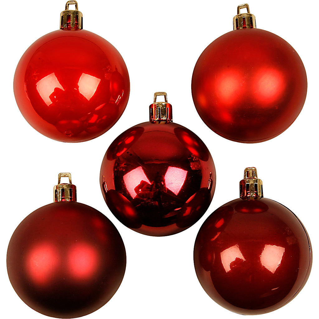 Creativ Company Weihnachtskugeln, D 6 cm, rote Harmonie, 20 Stück 1 Box
