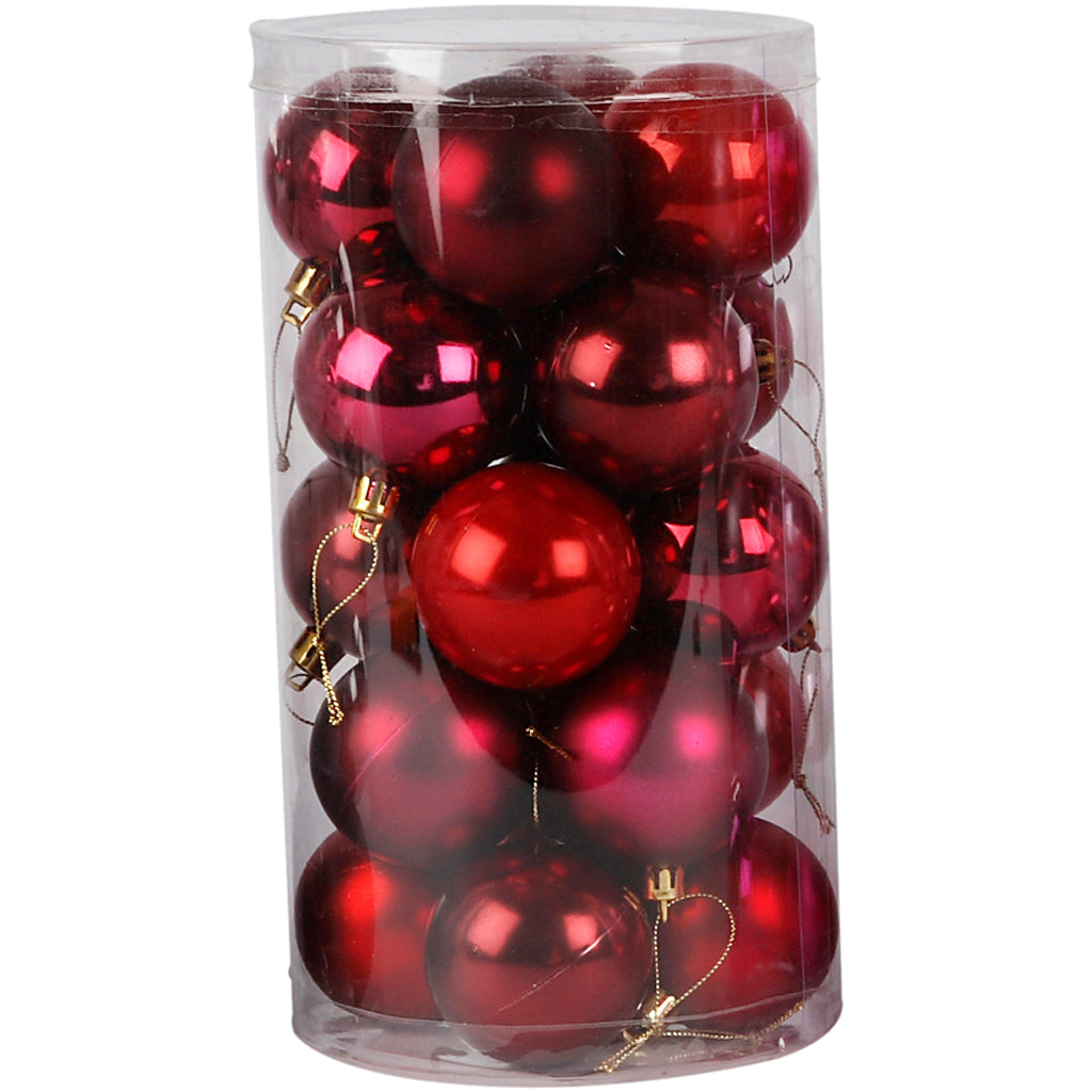 Creativ Company Weihnachtskugeln, D 6 cm, rote Harmonie, 20 Stück 1 Box
