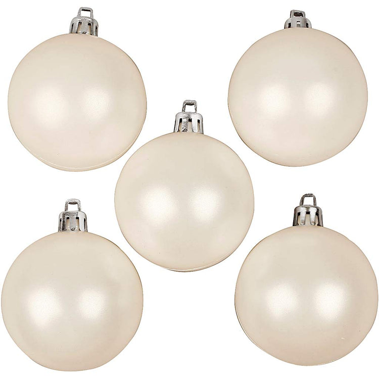 Creativ Company Weihnachtskugeln, D 6 cm, weiß, Perlmutt, 20 Stück 1 Box