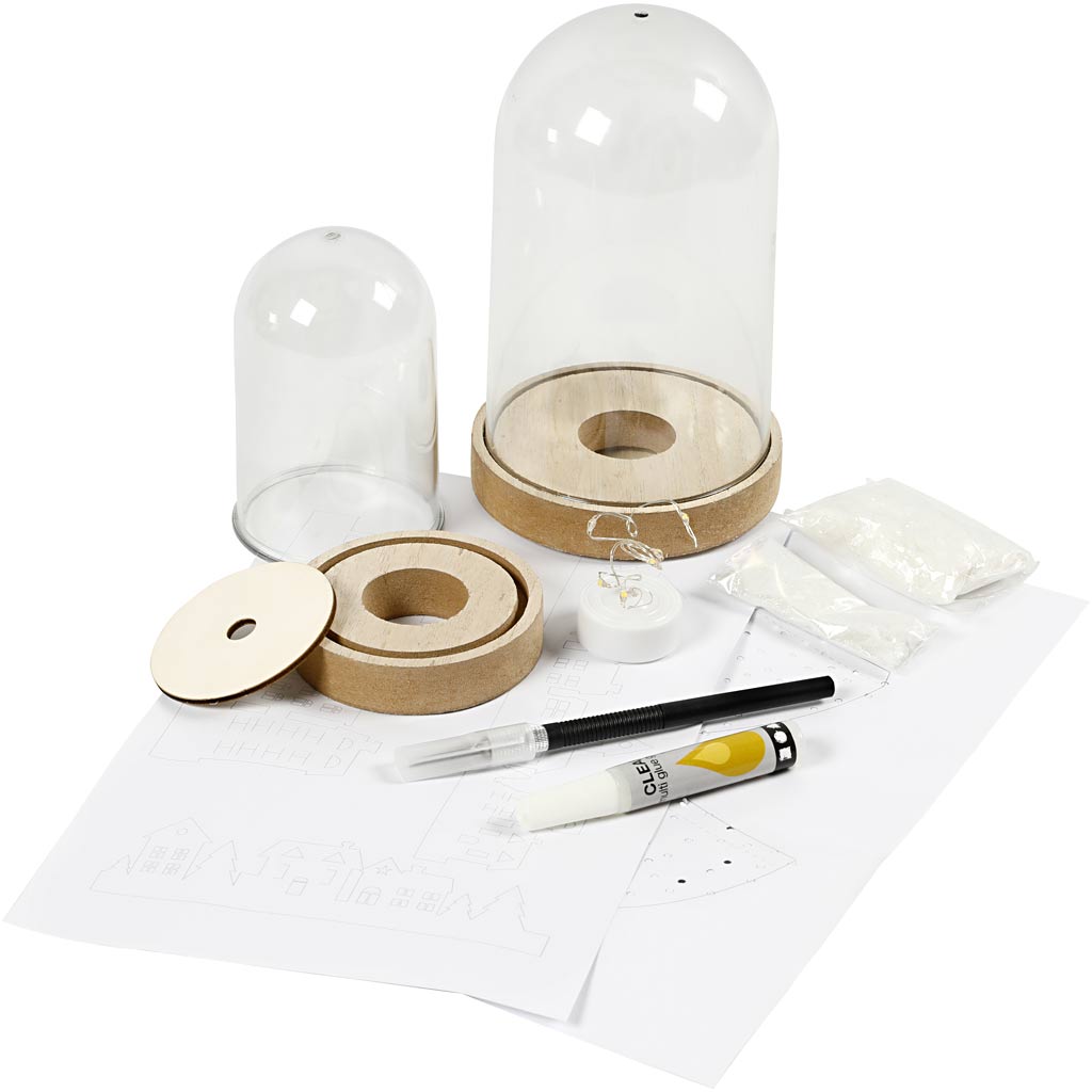 Creativ Company Set für Glasglocken, H: 12,5+18 cm, 2 Stück 1 Box