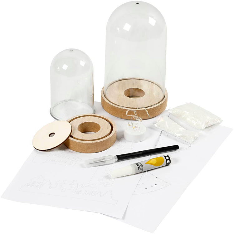 Creativ Company Set für Glasglocken, H: 12,5+18 cm, 2 Stück 1 Box