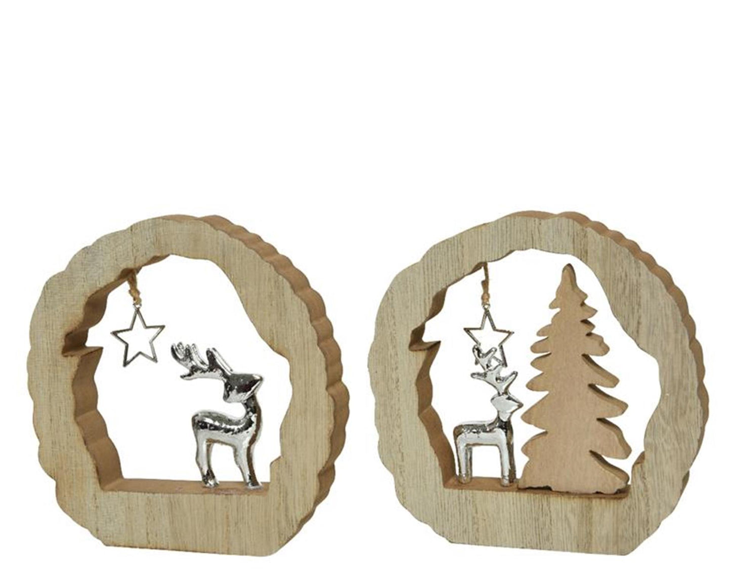Decoris-Objekt mit Rentier MDF 14,5 cm
