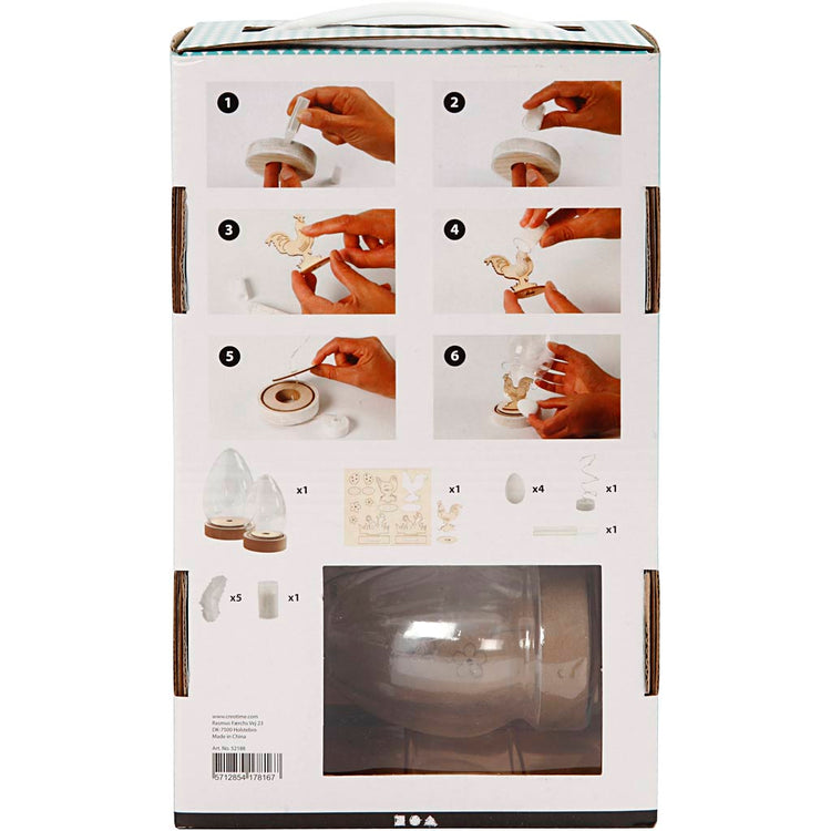 Creativ Company Glasglocken mit Dekor, H: 12+15,5 cm, 2 Stück 1 Box