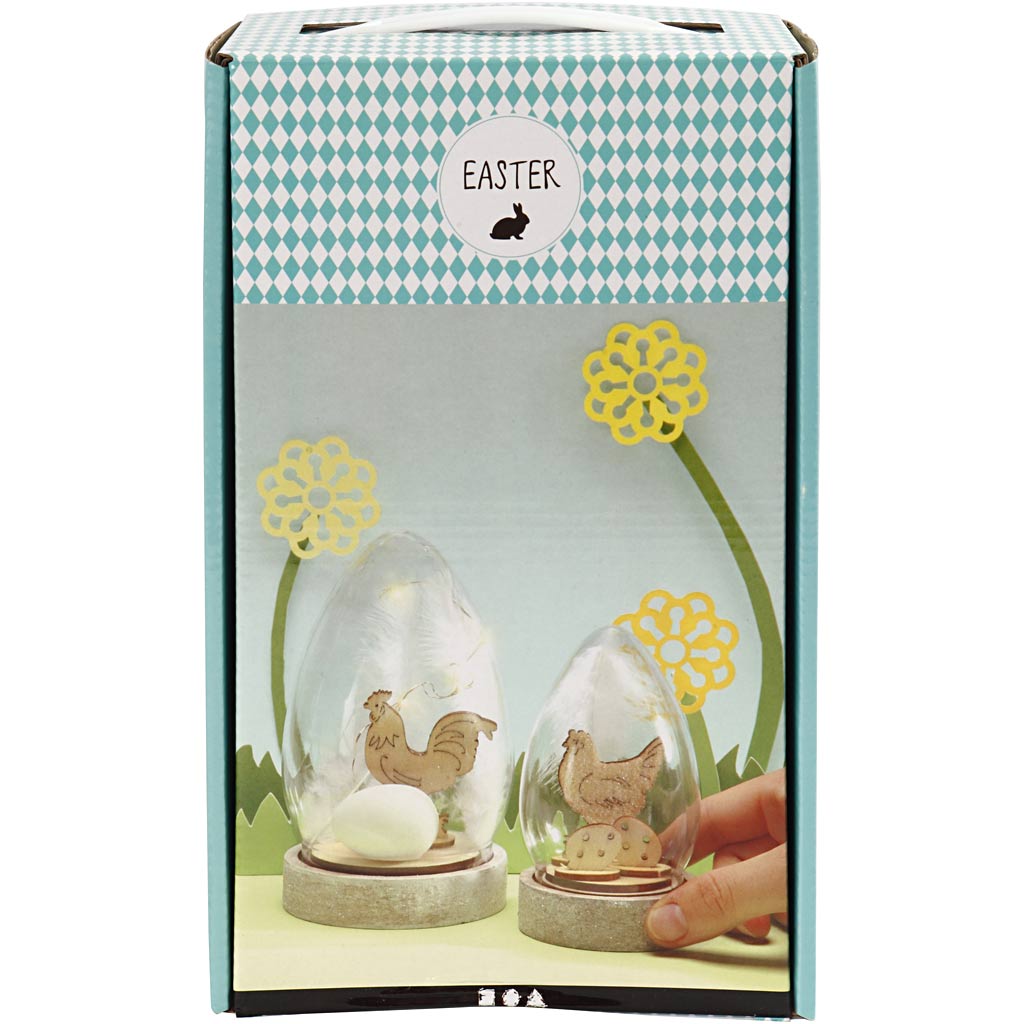 Creativ Company Glasglocken mit Dekor, H: 12+15,5 cm, 2 Stück 1 Box