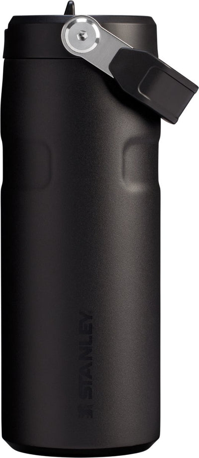 Stanley Flip Straw 2.0 Wasserflasche mit Strohhalm 0,47 l – 10 Stunden kalt – 2 Tage kalt mit Eis – Edelstahl-Trinkflasche – BPA-frei – auslaufsicher – spülmaschinenfest – Schwarz
