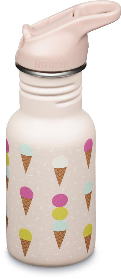 Klassische Trinkflasche für Kinder von Klean Kanteen – 355 ml – Eiscreme – auslaufsicher – BPA-frei – mit Flipsport-Verschluss