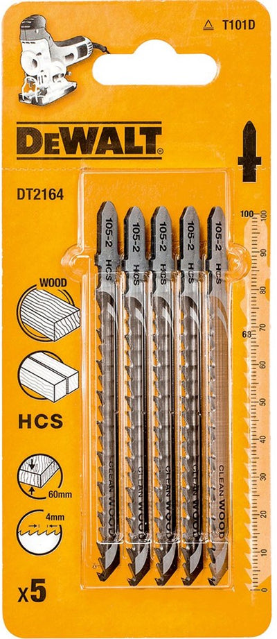 Dewalt dt2164 hcs Stichsägeblatt sauber – 4 mm Zahnabstand – Holz (5 Stück)