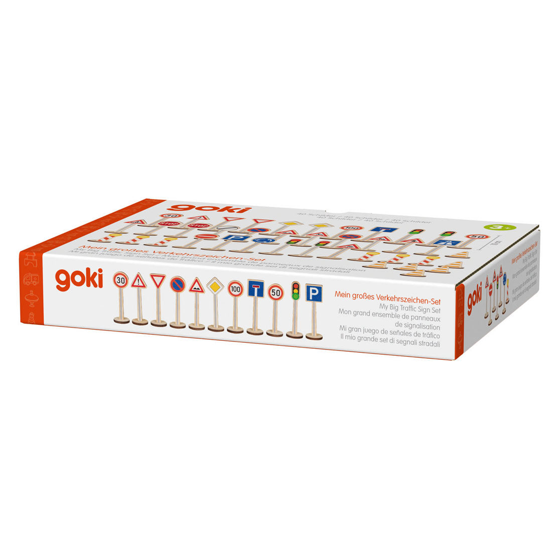 Goki Holz-Verkehrsschild-Set – 40-teilig.