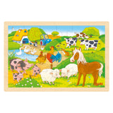 Goki Holzpuzzle - Bauernhof und Zoo - 24 Teile. - afbeelding 3