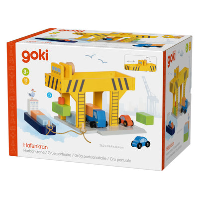 Goki Hafenkran aus Holz - 13-tlg.