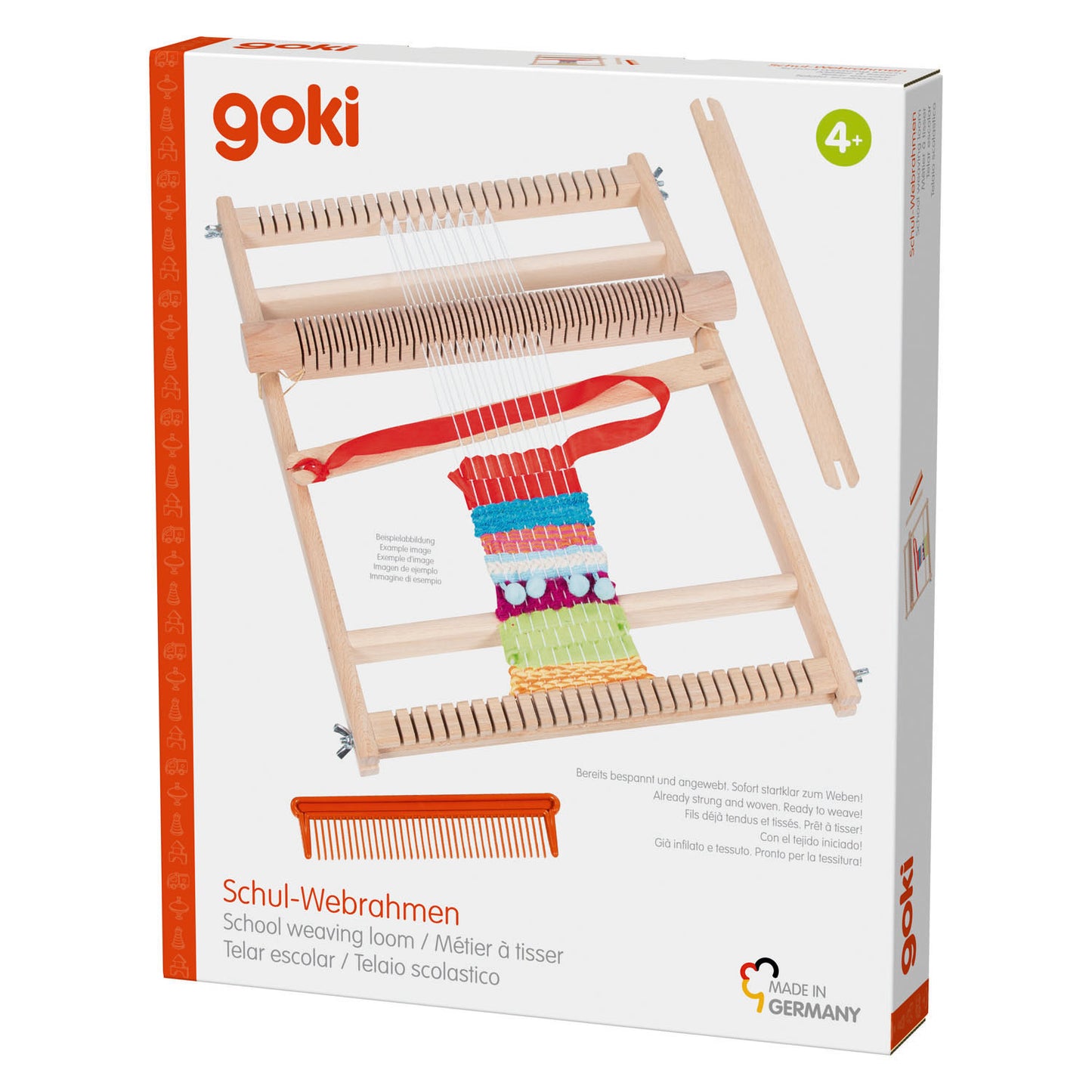 Goki Holzwebstuhl für die Schule mit Kamm – 25 cm