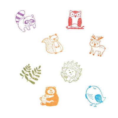Goki Holzstempel Set Waldtiere, 9dlg.