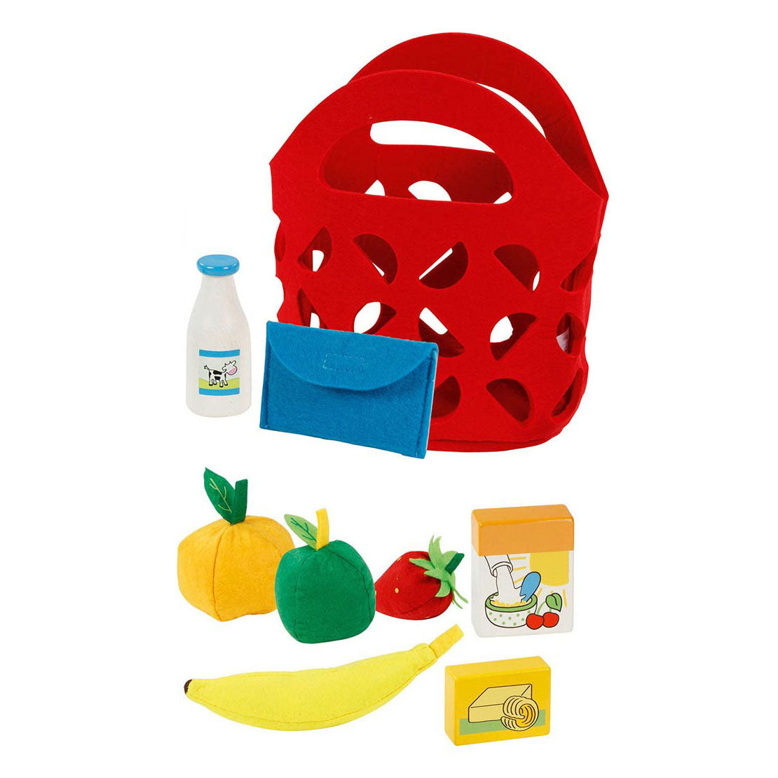 Goki -Einkaufstasche mit Lebensmitteln Filz, 9dlg.
