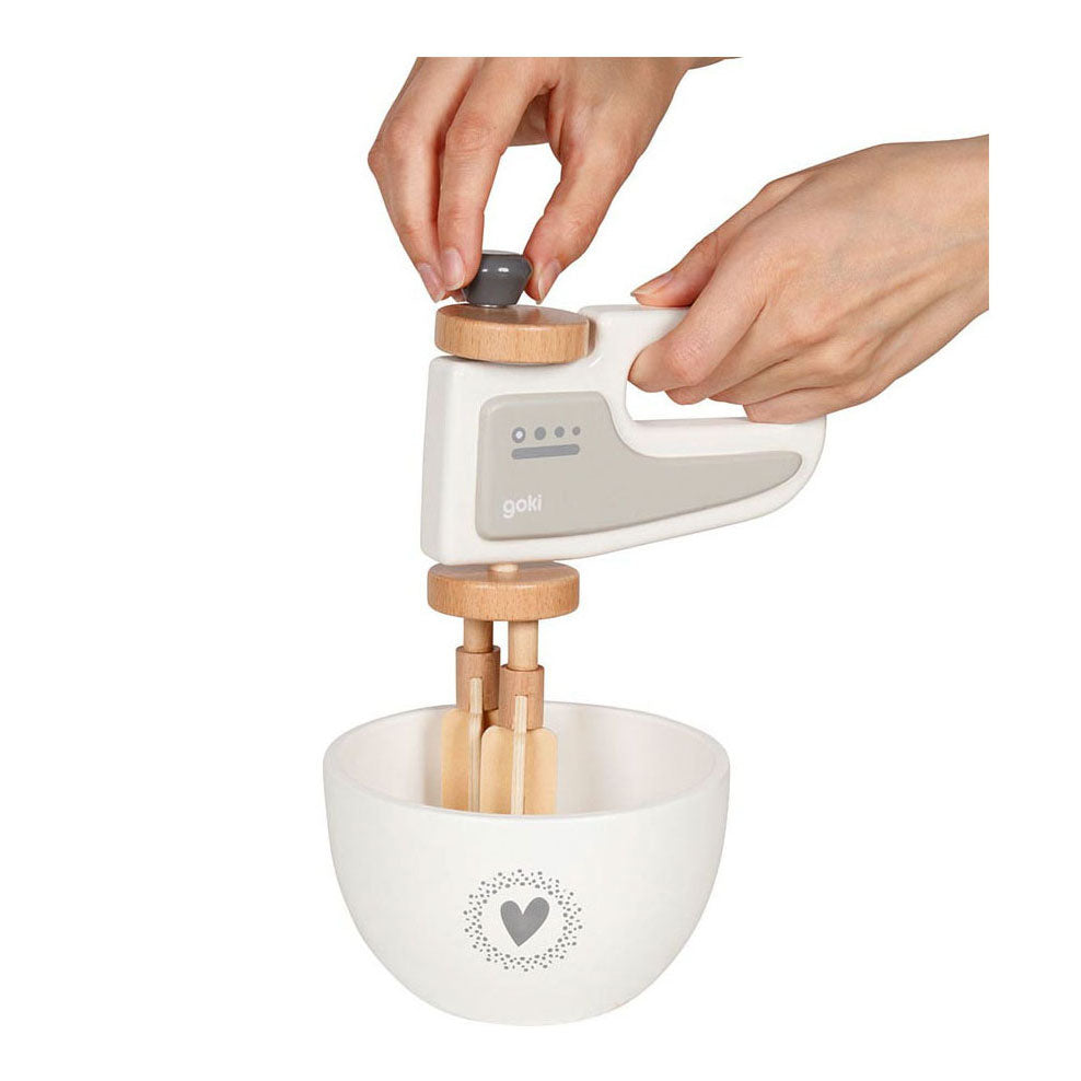 Goki Holzhandmixer mit Schüssel, 2LDG.
