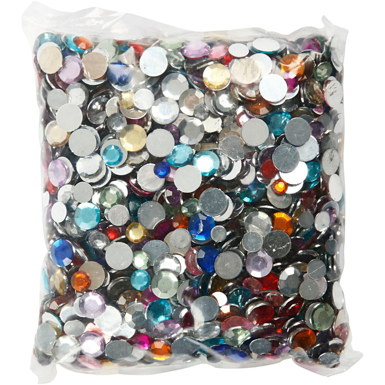 Creativ Company Strasssteine, rund, D 6+9+12 mm, verschiedene Farben, 3600 Stück 1 Box
