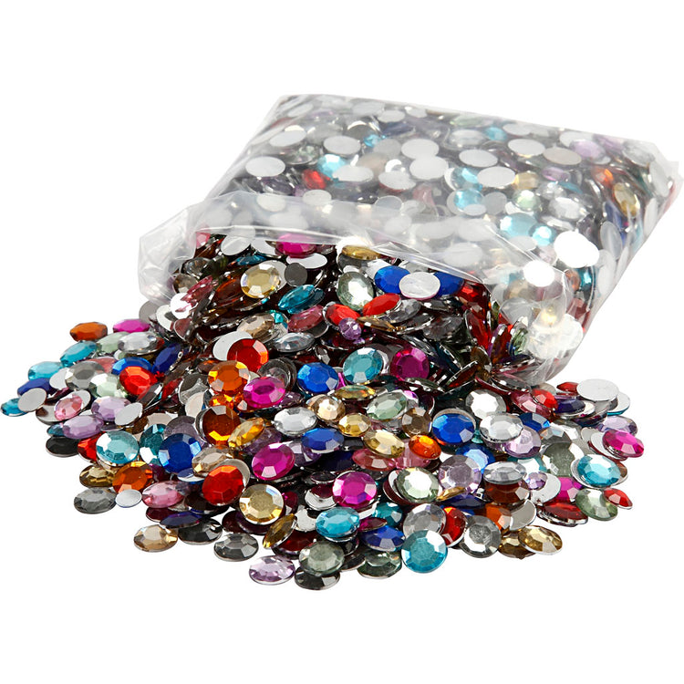 Creativ Company Strasssteine, rund, D 6+9+12 mm, verschiedene Farben, 3600 Stück 1 Box