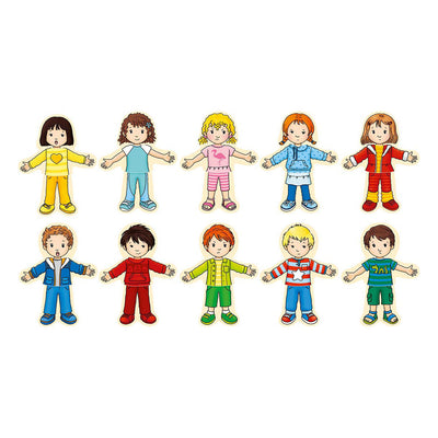 Goki Holzdressing -Puzzle -Junge und Mädchen in Houten Box, 36st.
