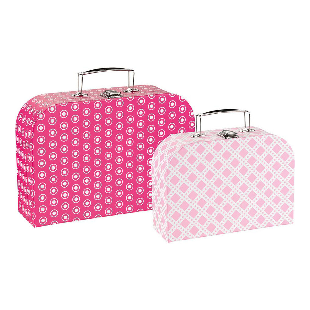 Goki Children's Gepäck setzte rosa Muster, 2st.