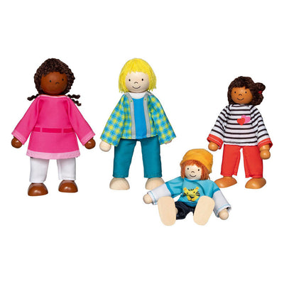 Goki Flexible Puppen Interkulturelle Familie, 4st.