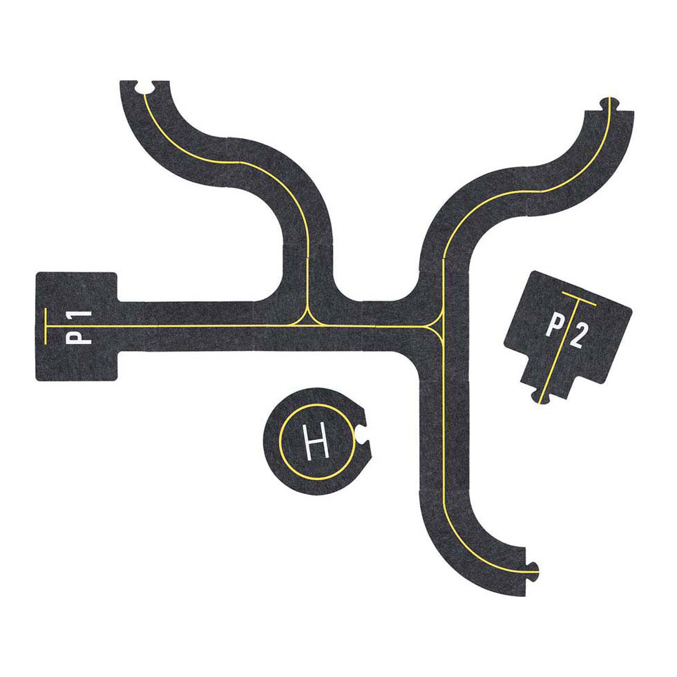 Goki Play Set Road Teile Flughafen mit Zubehör - 26dlg.