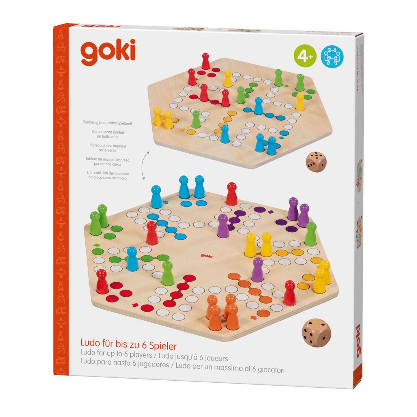 Goki Holz Ludo Game 6 Spieler