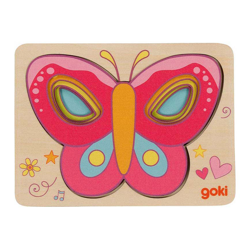 Goki Holzschicht Puzzle Schmetterling, 5st.