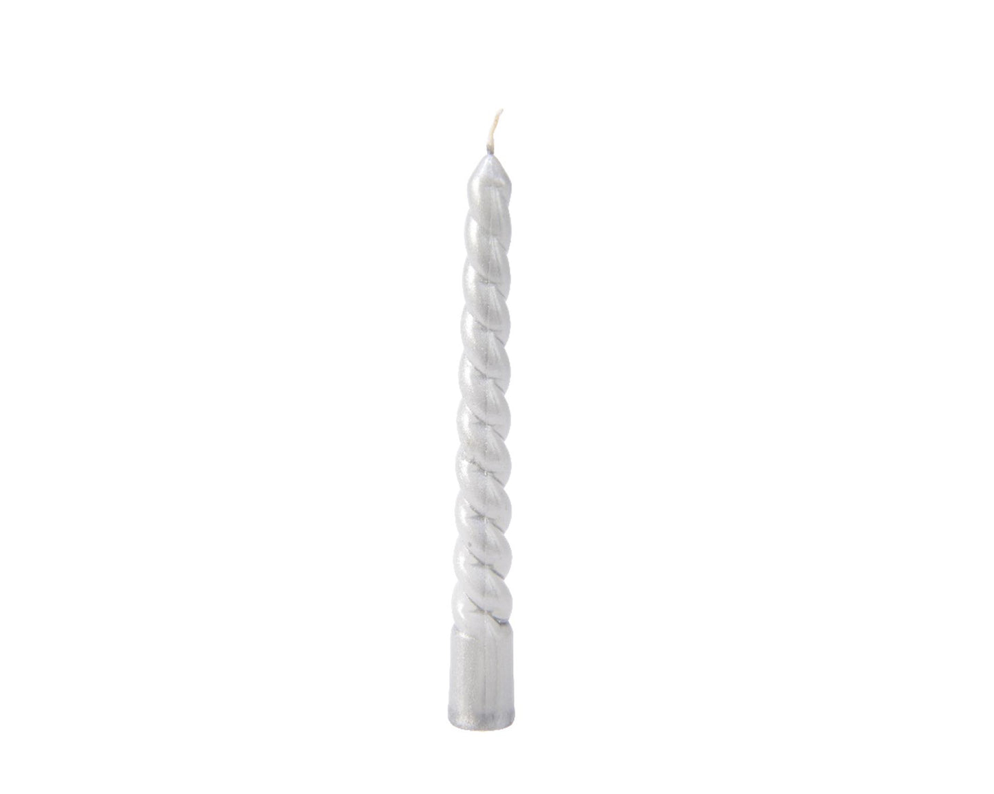 Decoris Weihnachtsbaumkerze Silber ø1,2x10cm 8er Set