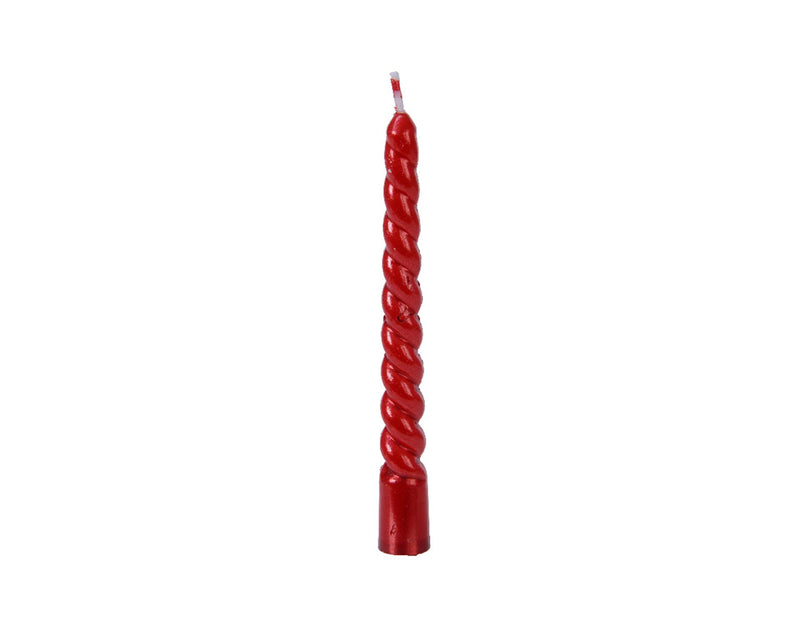 Decoris Weihnachtsbaumkerze rot ø1,2x10cm 8er Set