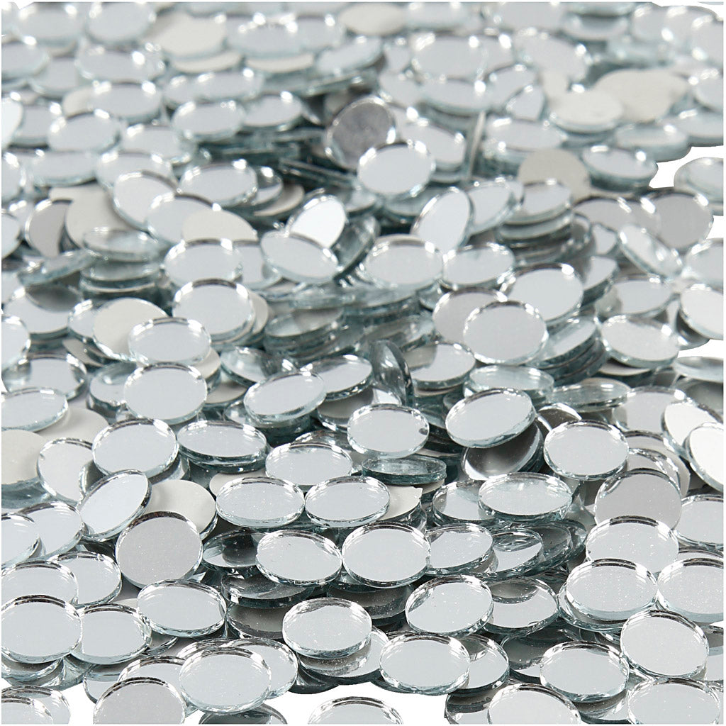 Creativ Company Spiegelmosaikfliesen, rund, D 10 mm, Stärke 2 mm, 500 Stück 1 Karton