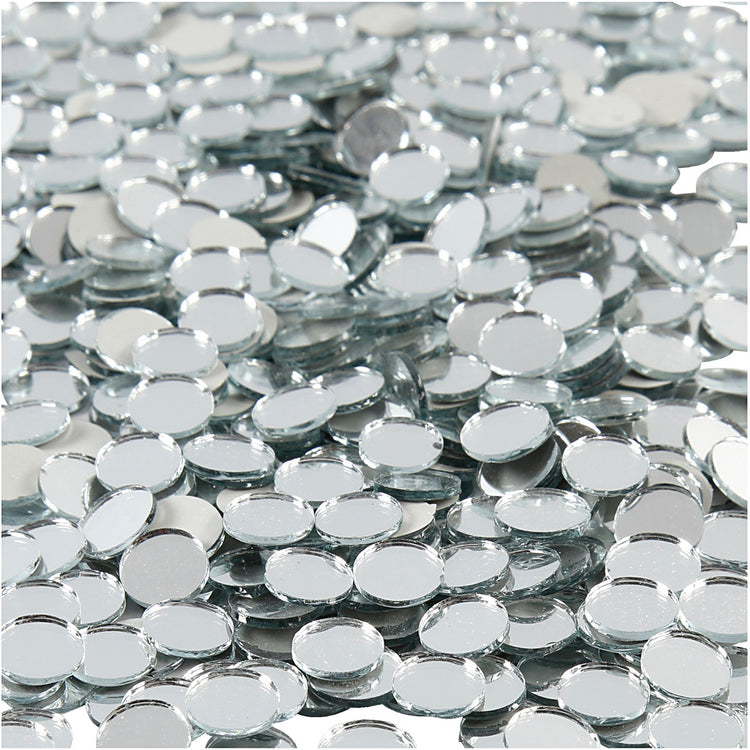 Creativ Company Spiegelmosaikfliesen, rund, D 10 mm, Stärke 2 mm, 500 Stück 1 Karton