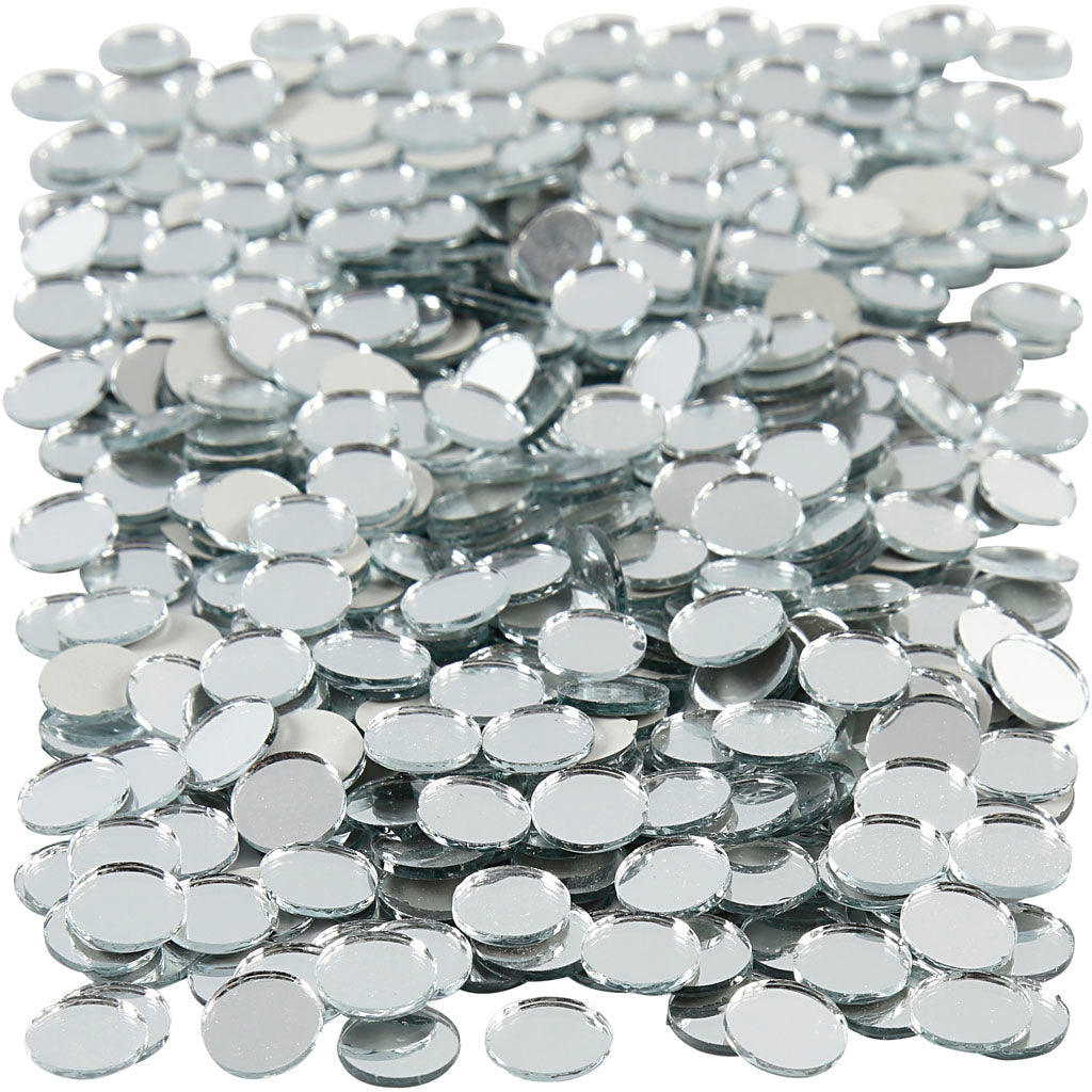 Creativ Company Spiegelmosaikfliesen, rund, D 10 mm, Stärke 2 mm, 500 Stück 1 Karton