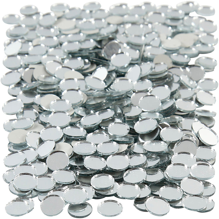 Creativ Company Spiegelmosaikfliesen, rund, D 10 mm, Stärke 2 mm, 500 Stück 1 Karton