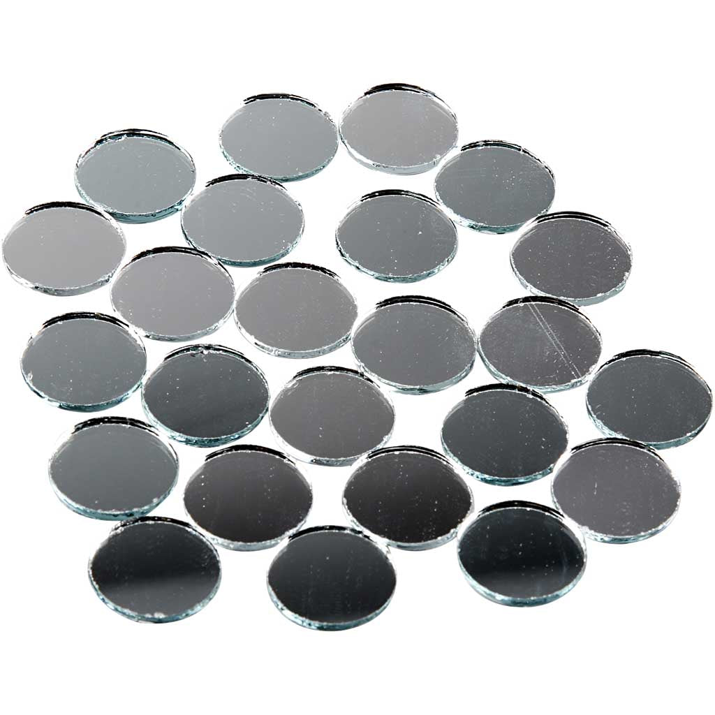 Creativ Company Spiegelmosaikfliesen, rund, D 18 mm, Stärke 2 mm, 400 Stück 1 Karton