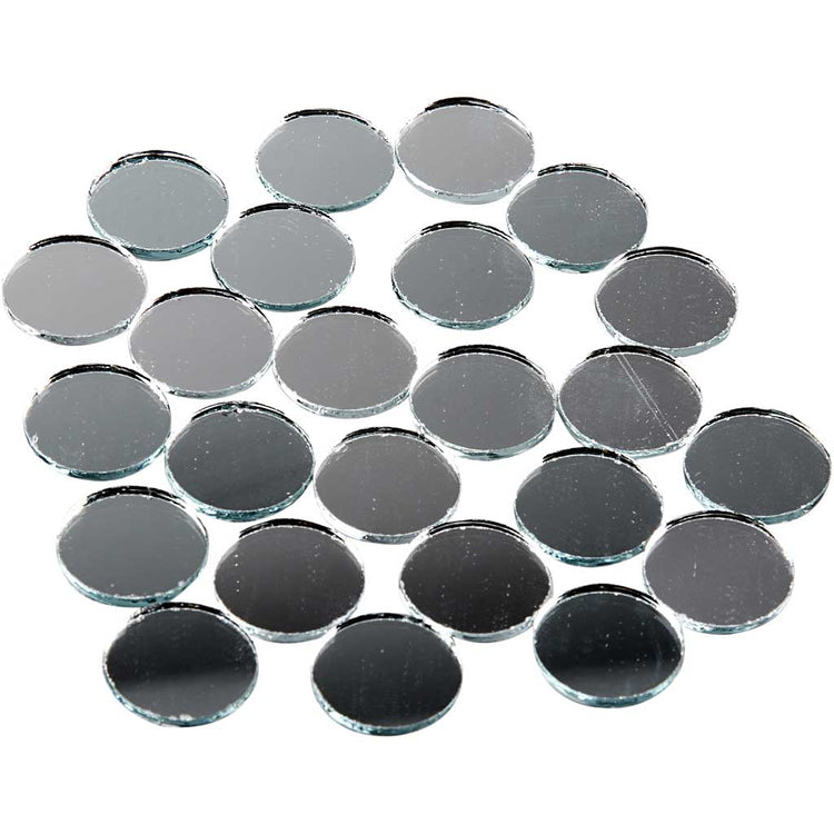 Creativ Company Spiegelmosaikfliesen, rund, D 18 mm, Stärke 2 mm, 400 Stück 1 Karton