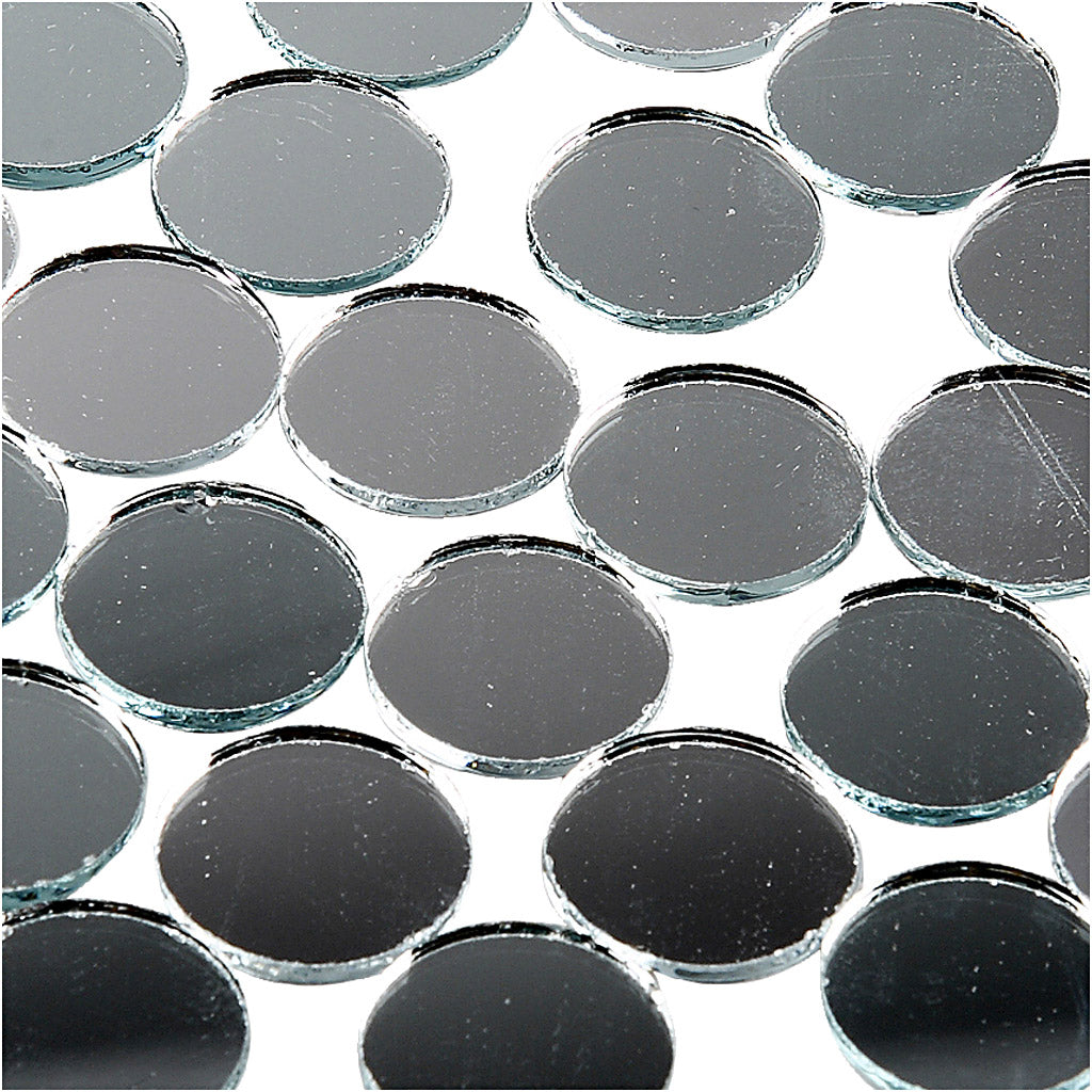 Creativ Company Spiegelmosaikfliesen, rund, D 18 mm, Stärke 2 mm, 400 Stück 1 Karton