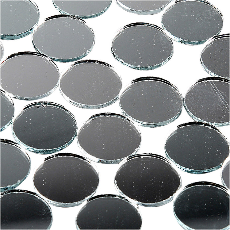 Creativ Company Spiegelmosaikfliesen, rund, D 18 mm, Stärke 2 mm, 400 Stück 1 Karton