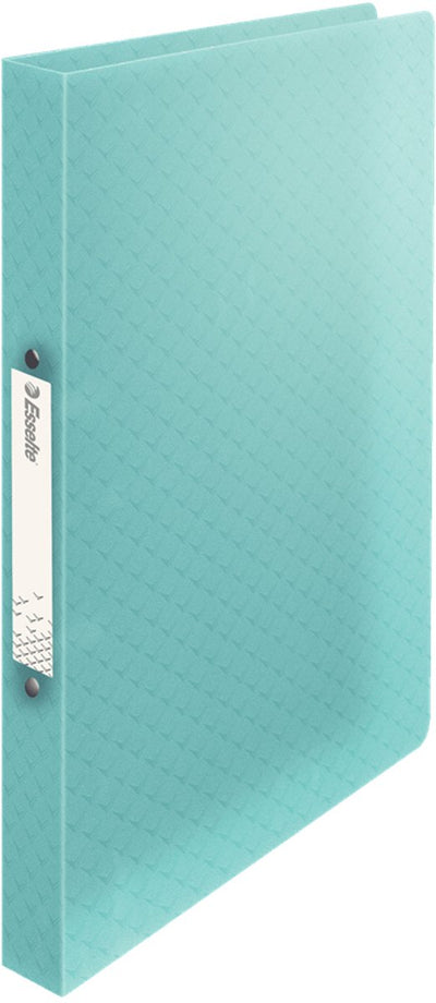 Esselte Colour'breeze 2-Ring-A4-Ringbinder mit weichem Einband für 140 Blatt – Rückenbreite 25 mm – Blau