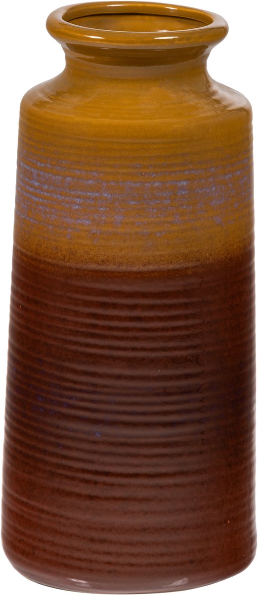 Woood Jahrzehnte Vase XL ø17 cm – Keramik – Gelbbraun – 38 x 17 x 17 cm