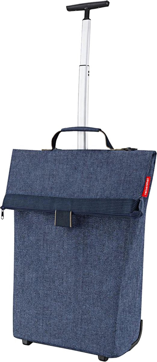 Reisenthel Trolley M Einkaufstrolley – 43l – Fischgrätenmuster dunkelblau