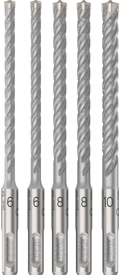 Bosch Zubehör Pro SDS Plus-5x Hammerbohrer-Set | 6 6 8 8 10 mm | 5 Stück - 2608833911