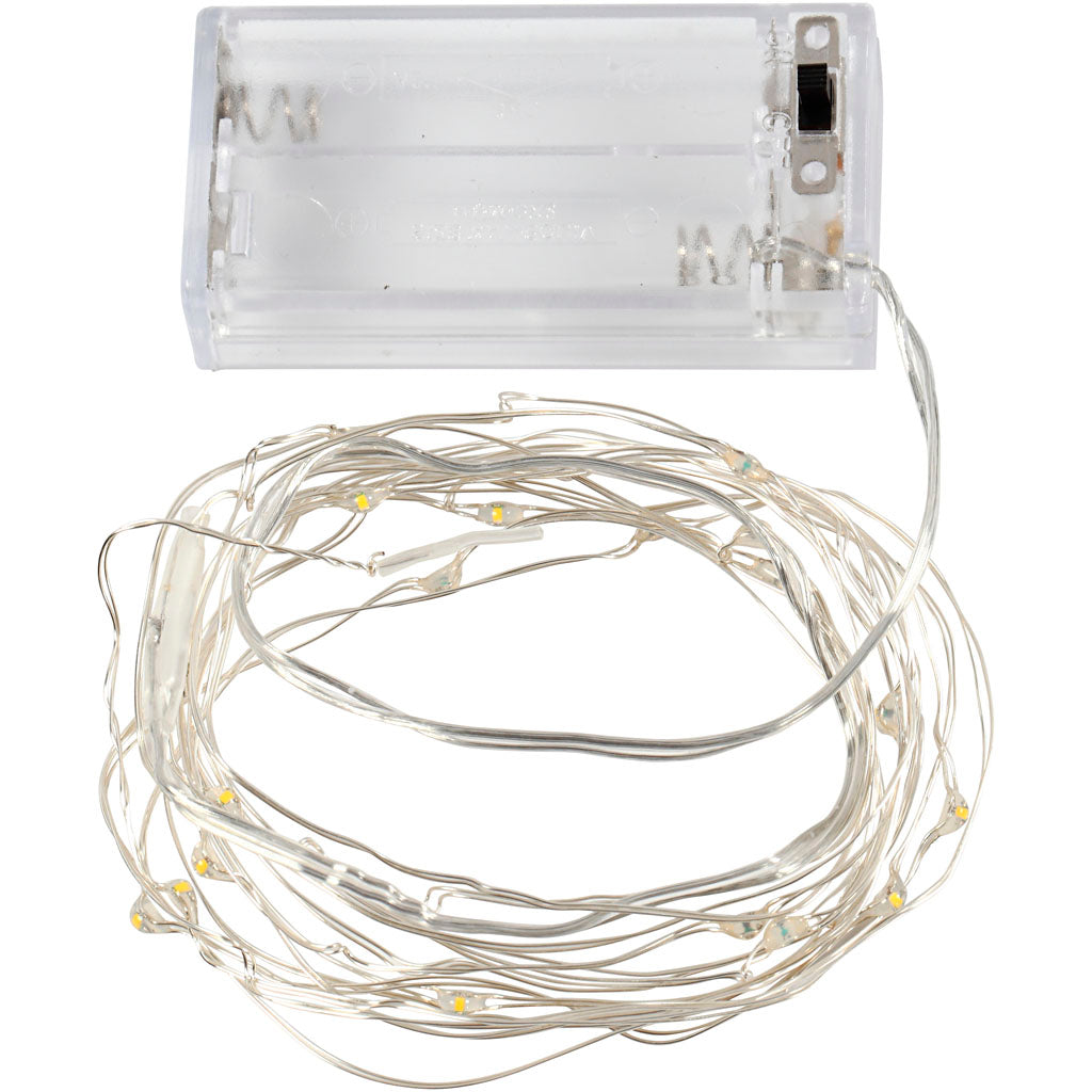 Creativ Company LED-Girlande mit Lichtern, L: 3,15 m, Silber, 1 Stück