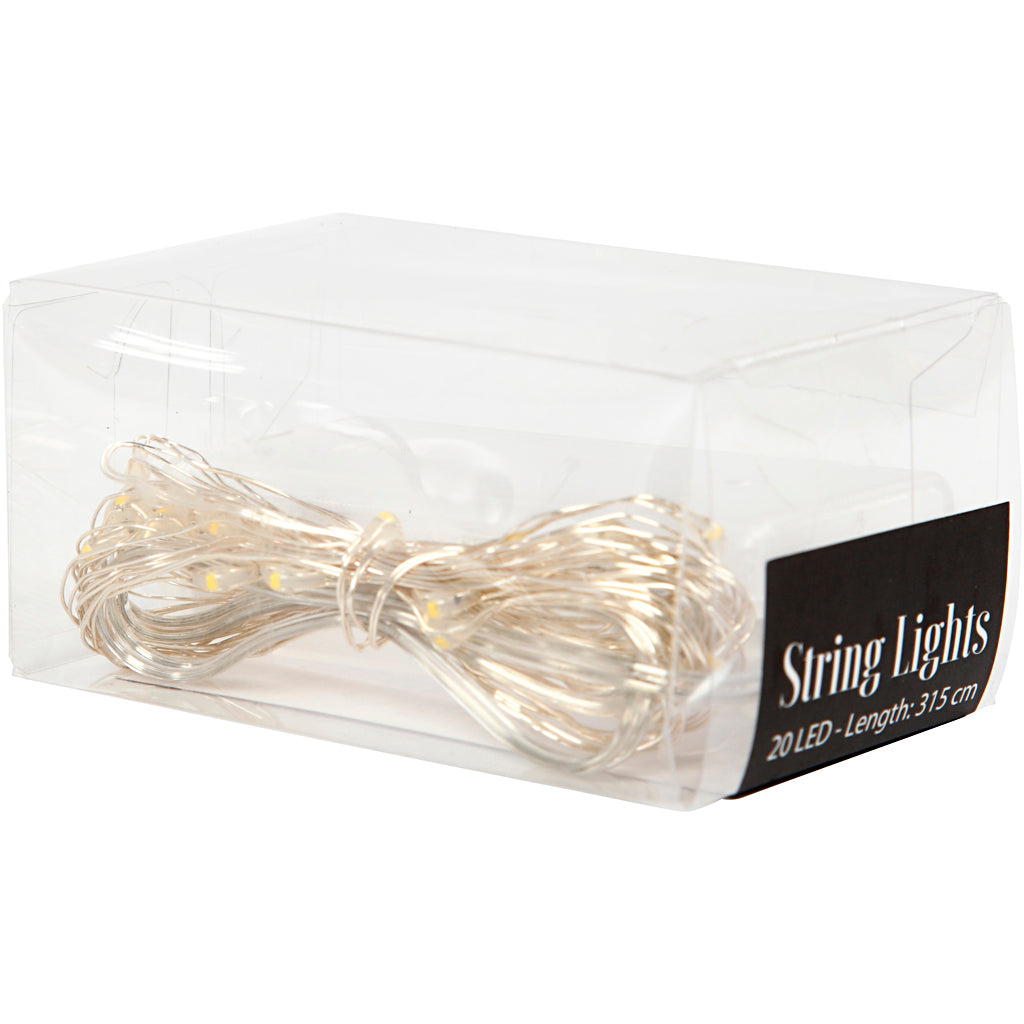 Creativ Company LED-Girlande mit Lichtern, L: 3,15 m, Silber, 1 Stück