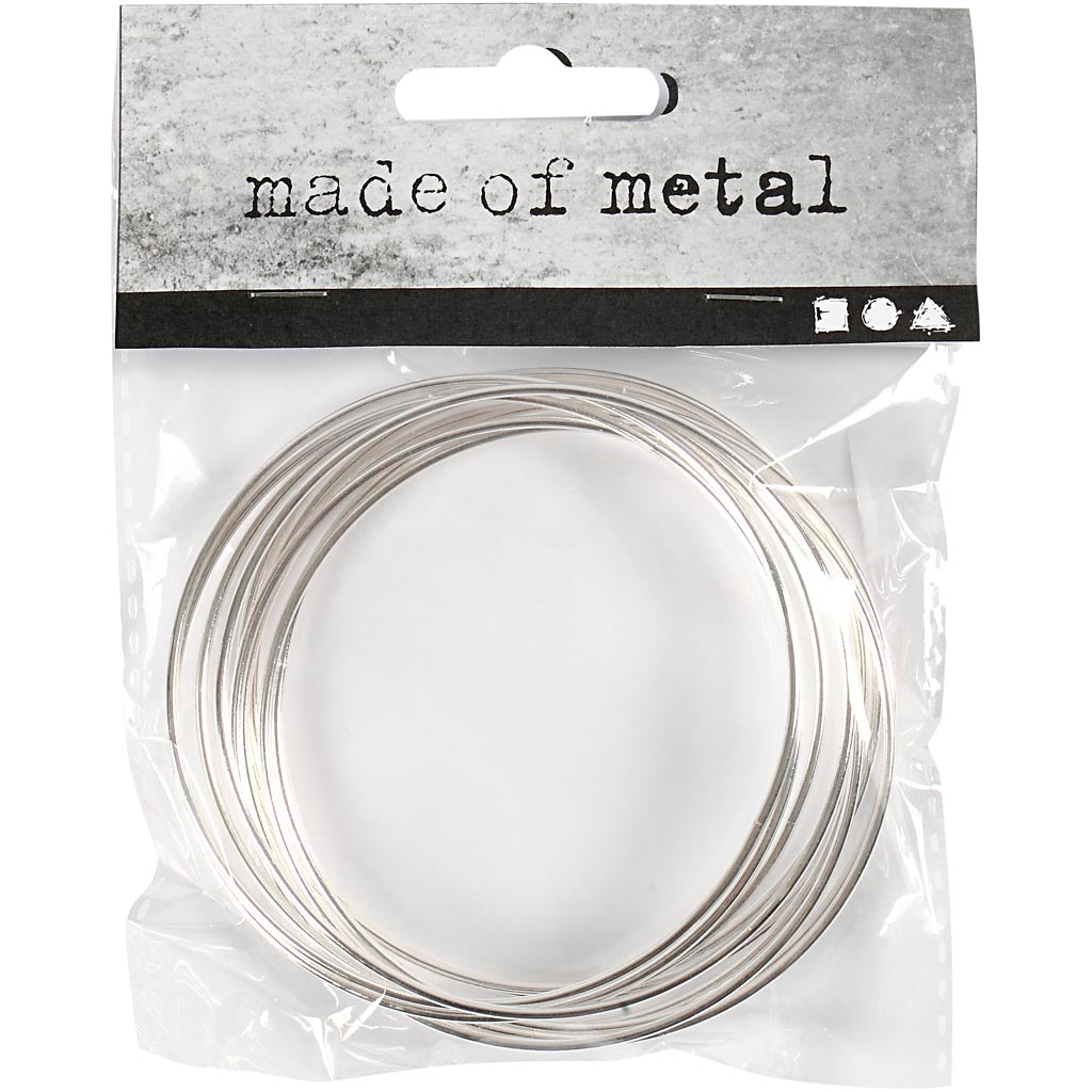 Creativ Company Metalldrahtring, D 7 cm, Stärke 1,5 mm, Silber, 10 Stück 1 Box