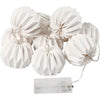 Creativ Company LED-Lichterkette mit Lampenschirmen, rund, H: 55 mm, L: 100 cm, T 75 mm, weiß, 1 Stück