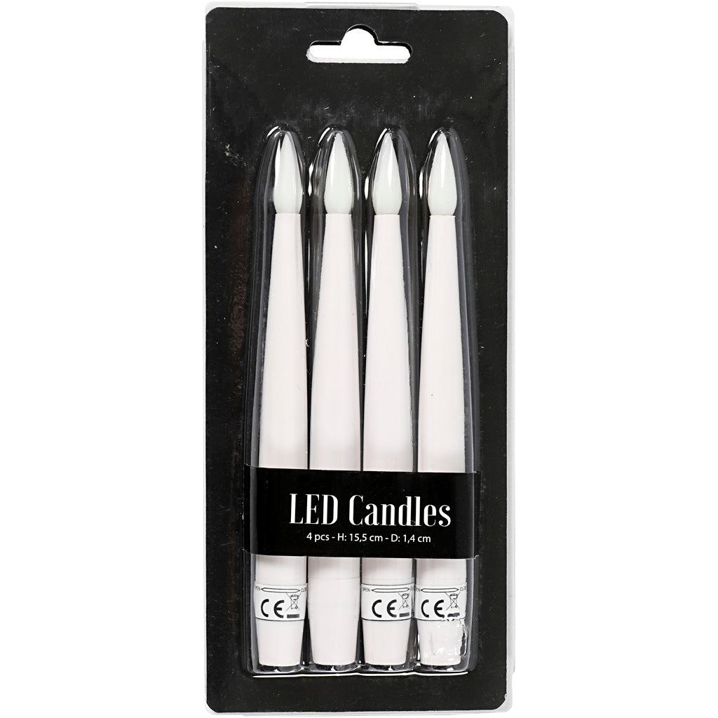 Creativ Company LED-Weihnachtsbaumbeleuchtung, H: 15,5 cm, T 14 mm, 4 Stück 1 Box