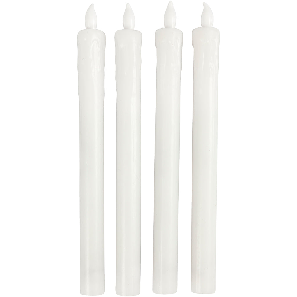 Creativ Company LED-Kerzen, H: 24,5 cm, T 20 mm, 4 Stück 1 Box